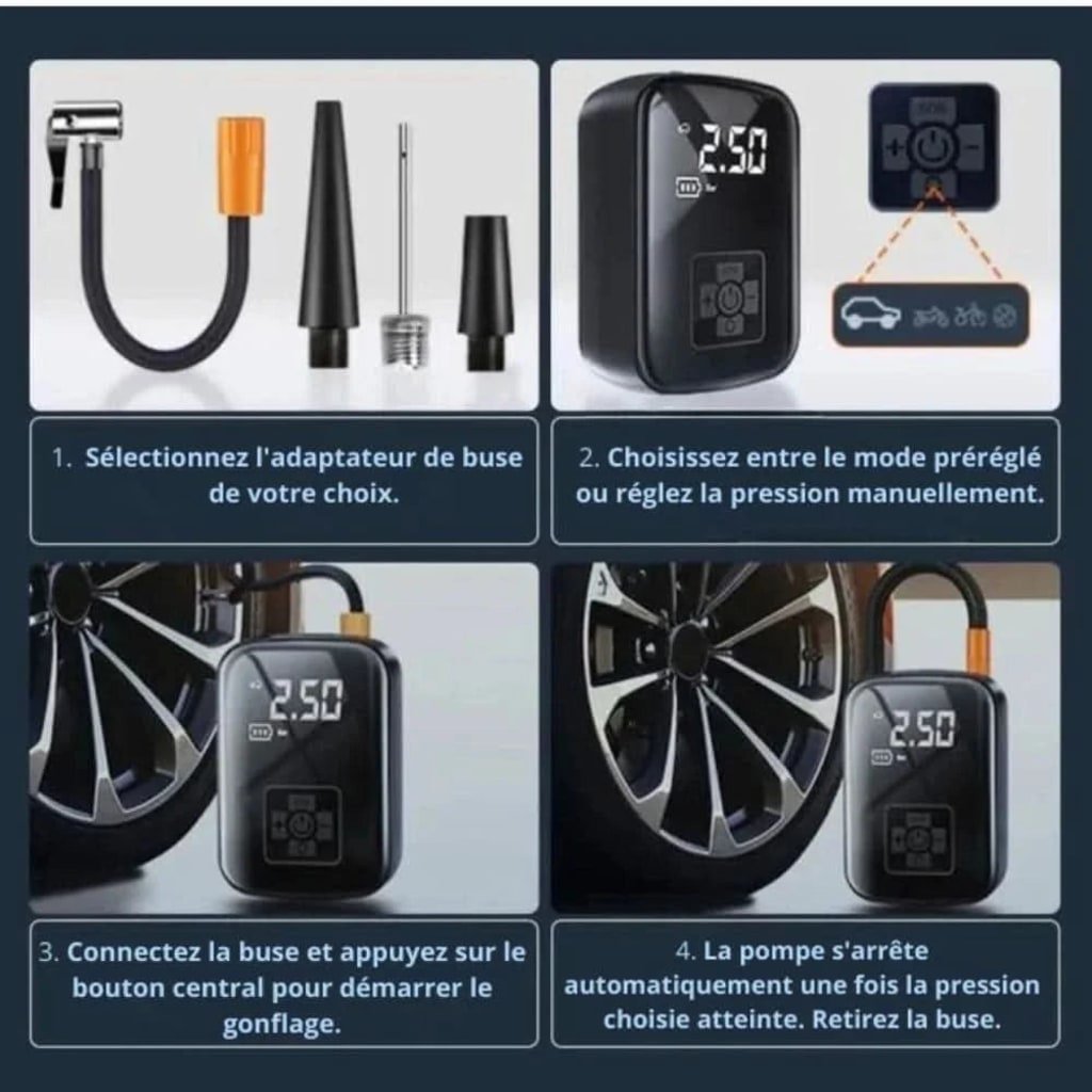 Pompe à Air Portable - Kit Complet - Raukner.com